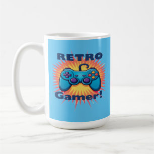 Retro Gamer Controller Design for Classic Gaming Coffee Mug