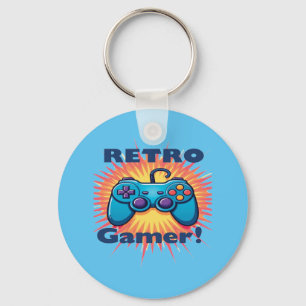 Retro Gamer Controller Design for Classic Gaming Keychain