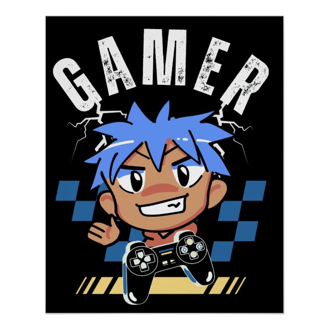 retro gamer controller video game poster (Front)