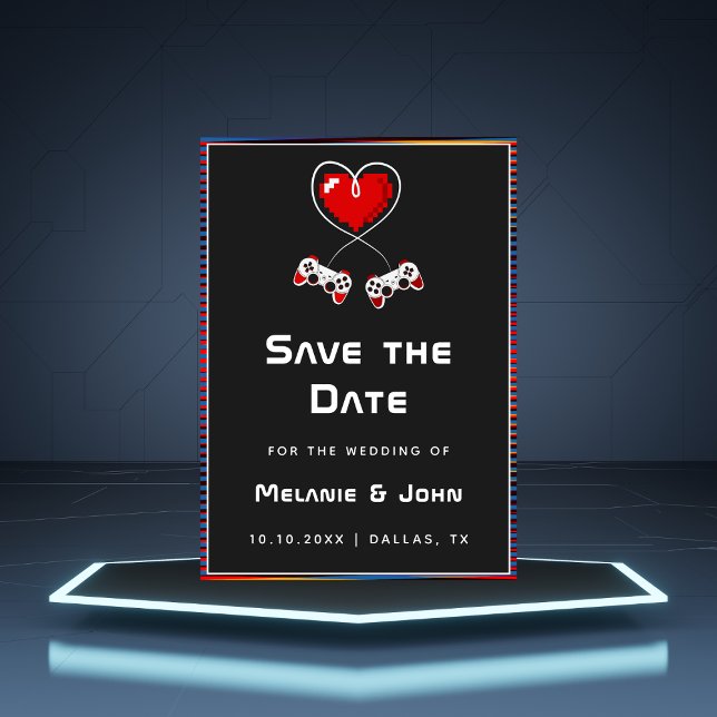 Retro Gamer Gaming Lovers Geek Funny Nerdy Simple  Save The Date (Creator Uploaded)