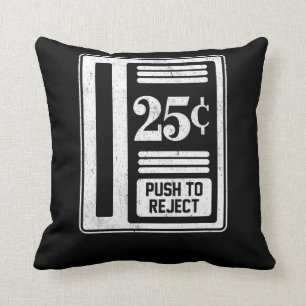 Retro Gamer Gift Classic Arcade Coin-Op 25 Cent Throw Pillow