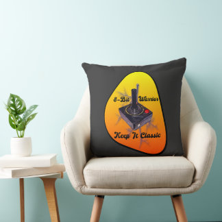 Retro Gamer Legend – 8-Bit Joystick Classic Throw Pillow