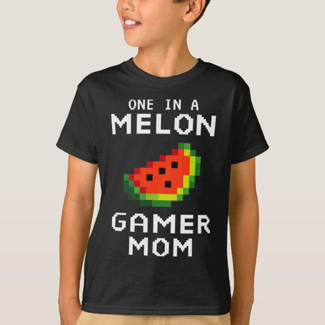 Retro Gamer Mom Gift - Funny Watermelon One In A M T-Shirt (Front)