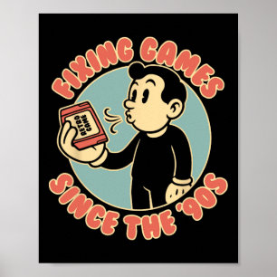 Retro Gamer Vintage 90s Style Video Game Enthusias Poster