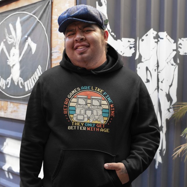 Retro Games Age Like Fine Wine - Video Game Hoodie (Creator Uploaded)