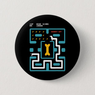 Retro Gaming Console Video Game Dog 80s Arcade  2 Inch Round Button