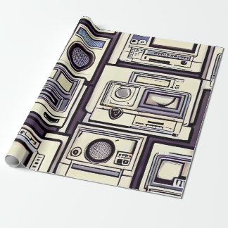 Retro gaming consoles wrapping paper