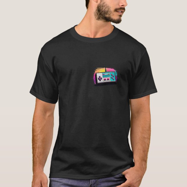 Retro Gaming Controller 90s Throwback Design T-Shirt (Front)