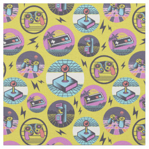 Retro Gaming Geek Gamer 80s Fabric
