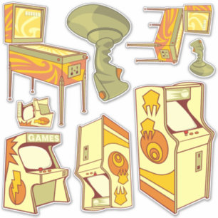 Retro Gaming Icon Set Stickers