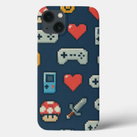 Retro Gaming Pixel Icons Colourful 8-Bit Gamer 