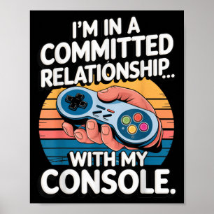 Retro Gaming Relationship Funny Gamer Console Love Poster
