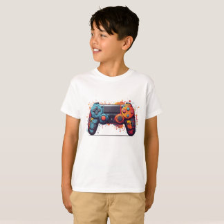 Retro Gaming Splash Art Graphic Tee for Gamers