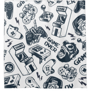 Retro gaming vintage pattern.