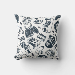 Retro gaming vintage pattern. throw pillow