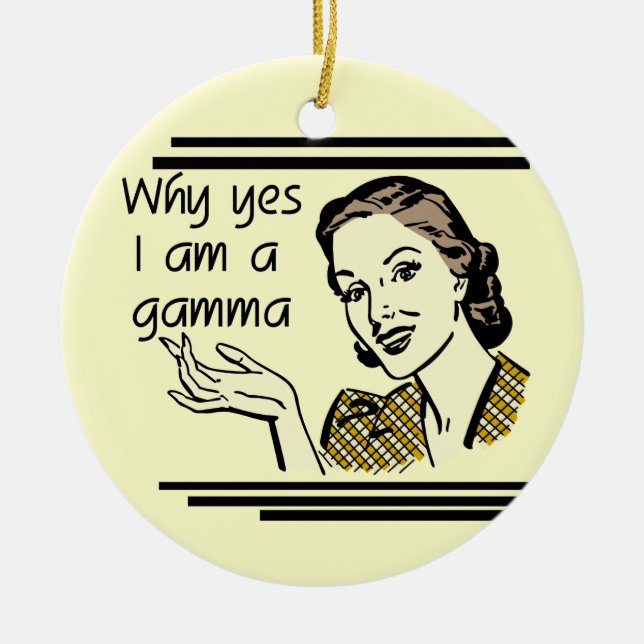 Retro Gamma Tshirts and Gifts Ceramic Ornament (Front)