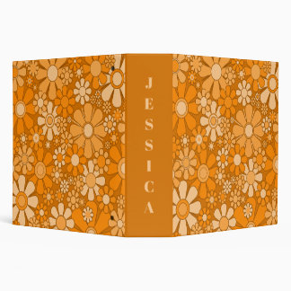 Retro Garden Cheerful Floral 60s 70s Personalized Binder