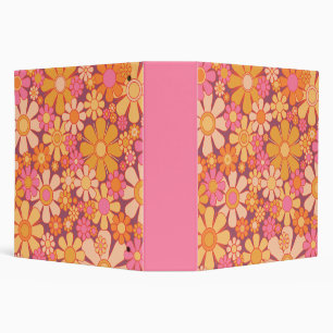 Retro Garden Floral 60s 70s Y2K Preppy Pattern Binder
