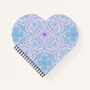 Retro garden florals in blue and violet notebook