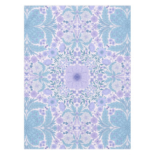 Retro garden florals in blue and violet tablecloth