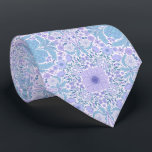 Retro garden florals in blue and violet tie<br><div class="desc">Hand-painted floral tiles,  flowers,  beetles,  butterflies</div>
