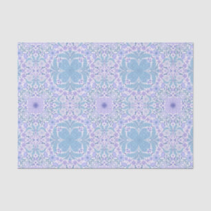 Retro garden florals in blue and violet tissue paper