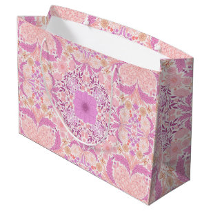 Retro garden florals  in pink large gift bag