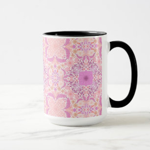 Retro garden florals  in pink mug