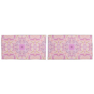 Retro garden florals  in pink pillowcase