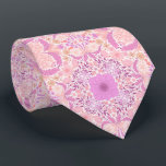 Retro garden florals in pink tie<br><div class="desc">Hand-painted floral tiles, flowers, beetles, butterflies</div>