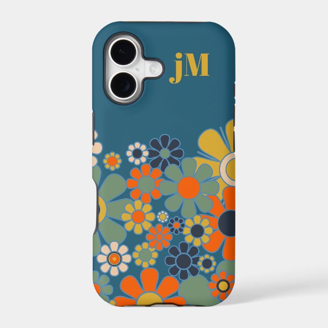Retro Garden Flower Pattern with Initials (Back)