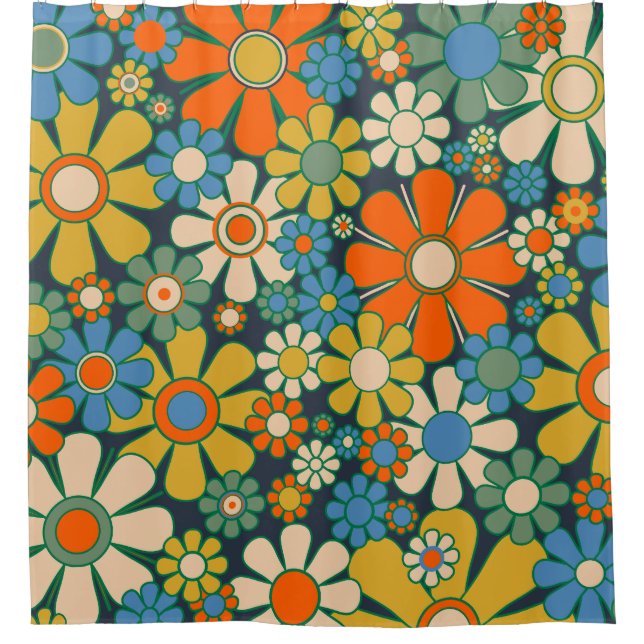 Retro Garden Flowers 60s 70s Floral Pattern (Front)
