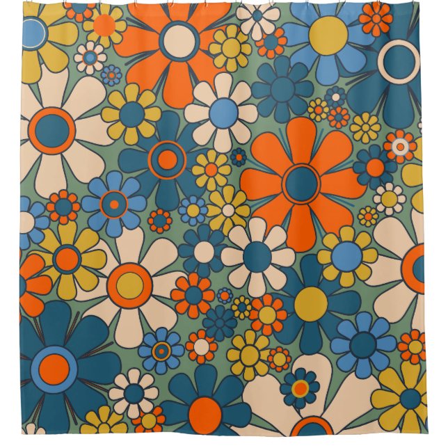 Retro Garden Flowers Floral Pattern (Front)