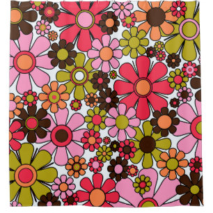 Retro Garden Flowers Groovy 60s 70s Floral Pattern