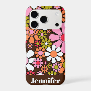 Retro Garden Flowers Groovy 60s 70s Floral Pattern