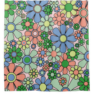 Retro Garden Flowers Groovy 60s 70s Spring Pastel