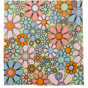 Retro Garden Flowers Groovy 60s 70s Spring Pastel