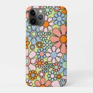 Retro Garden Flowers Groovy 60s 70s Spring Pastel  iPhone 11 Pro Case