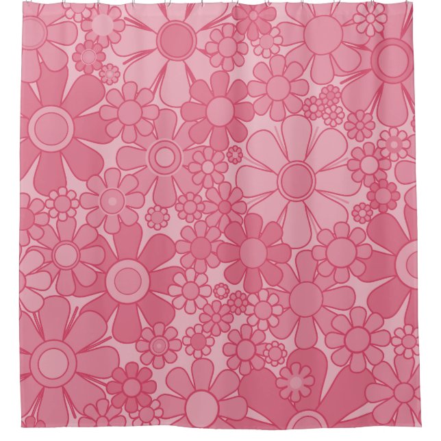 Retro Garden Flowers Pretty Pink Floral Pattern (Front)