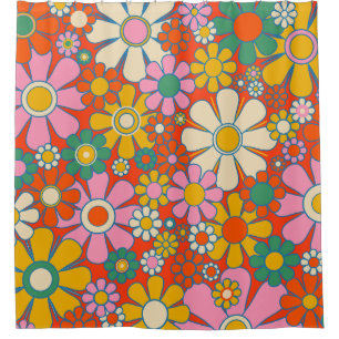 Retro Garden Groovy 60s 70s Floral Pattern