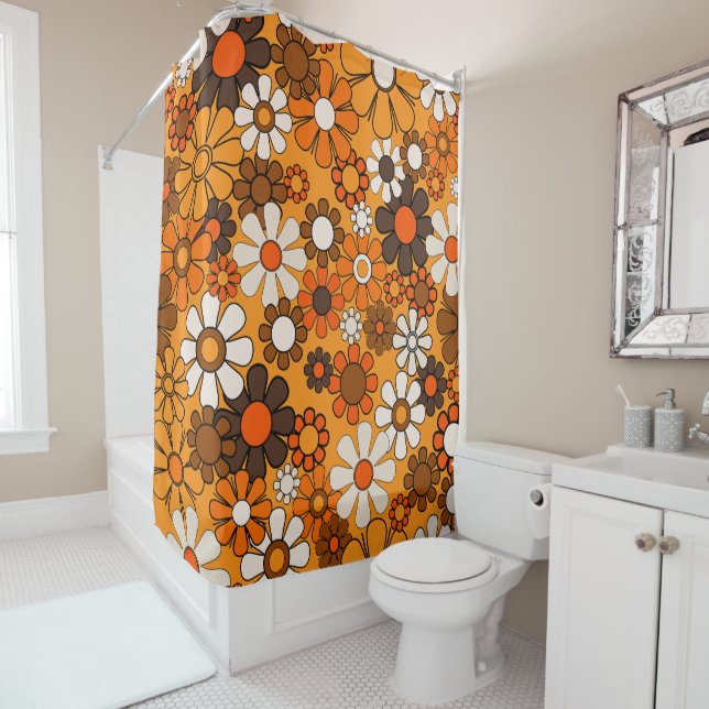 Retro Garden Groovy Floral 60s 70s Pattern (In Situ)