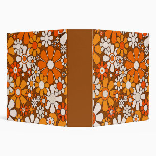 Retro Garden Groovy Floral 60s 70s Pattern Binder