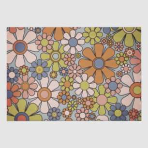 Retro Garden Vintage 60s 70s Aesthetic Flowers Tissue Paper