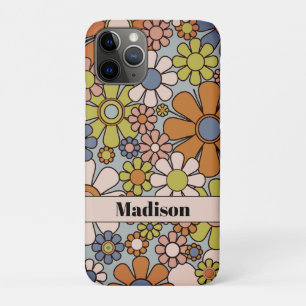 Retro Garden Vintage 60s 70s Flowers Personalized iPhone 11 Pro Case