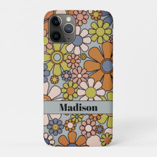 Retro Garden Vintage 60s 70s Flowers Personalized iPhone 11 Pro Case