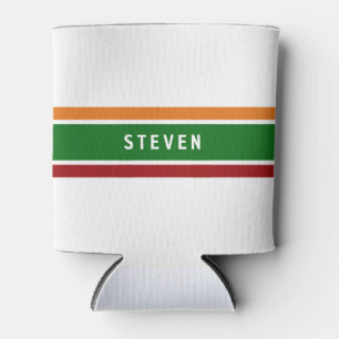 Retro Gas Striped Golf Dad Weekend Scramble Name Can Cooler