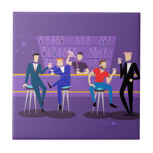 Retro Gay Bar Ceramic Tile (Front)