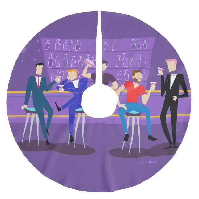 Retro Gay Bar Christmas Tree Skirt (Front)