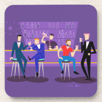 Retro Gay Bar Hard Plastic Coasters