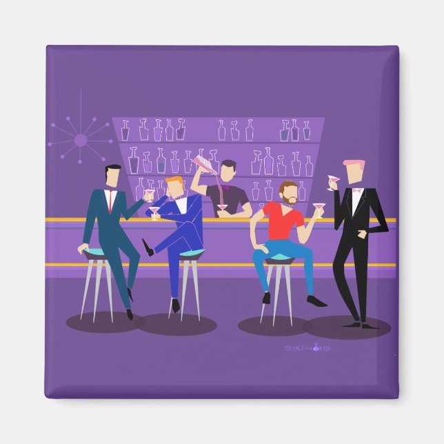 Retro Gay Bar Magnet (Front)